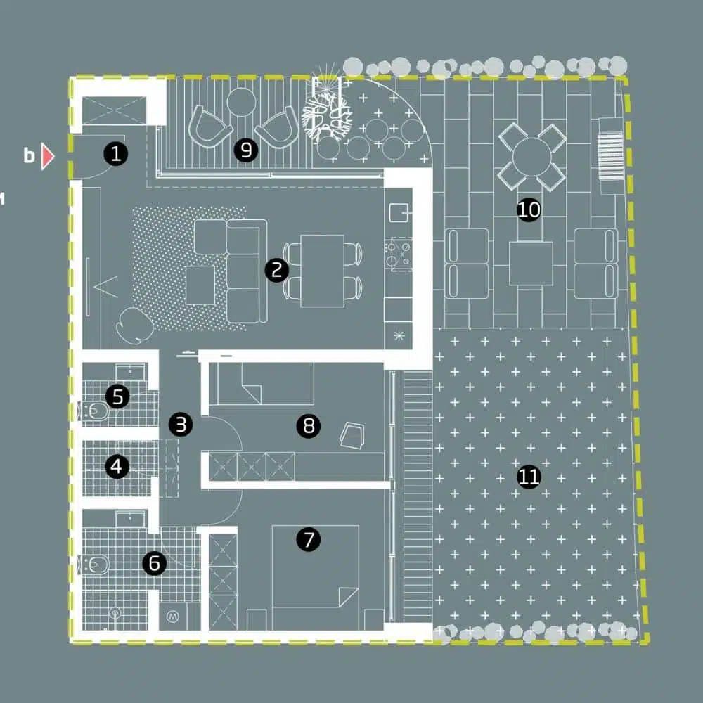 Tlocrt App B02-B Apartman B02 B