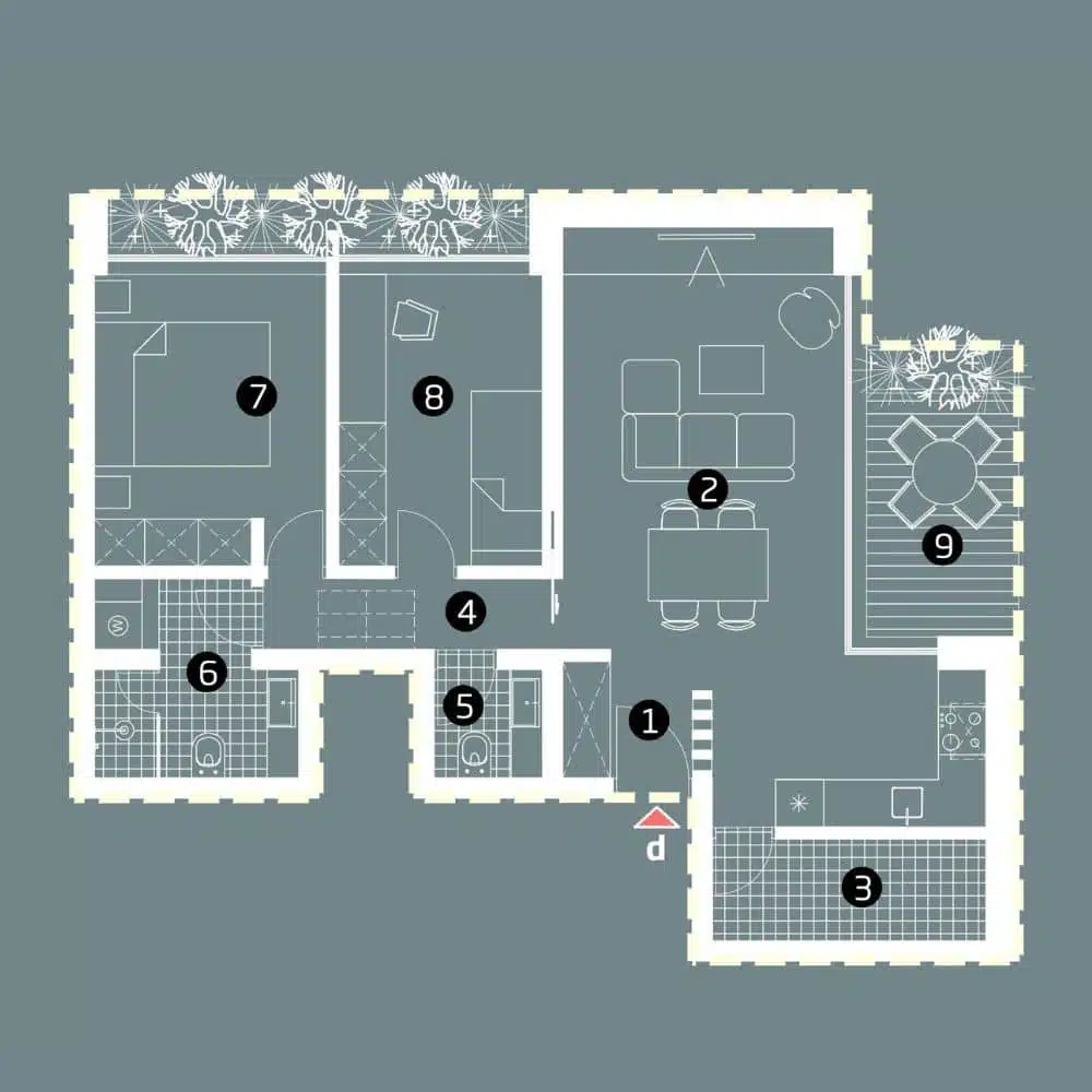 Tlocrt App B02-D Tlocrt Apartmana B02-D