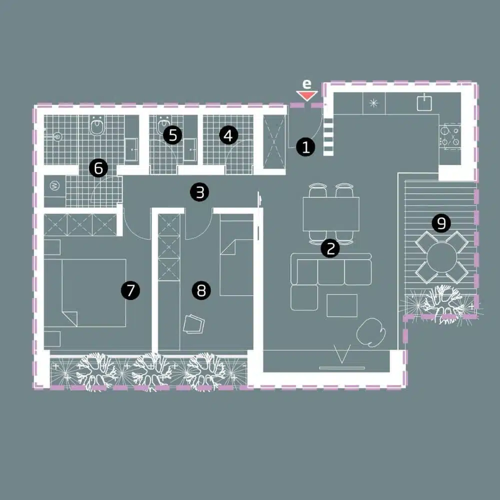 Tlocrt App B02-E Tlocrt Apartman B02-E